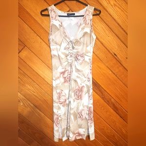 Cheroy dark champagne and dusty rose shimmer 90s sleeveless dress size small